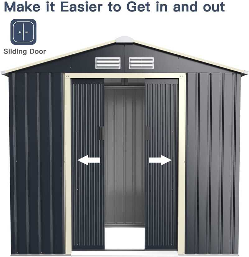 7’ x 4’ Outdoor Metal Storage Shed Backyard Garden Tool Storage Ca