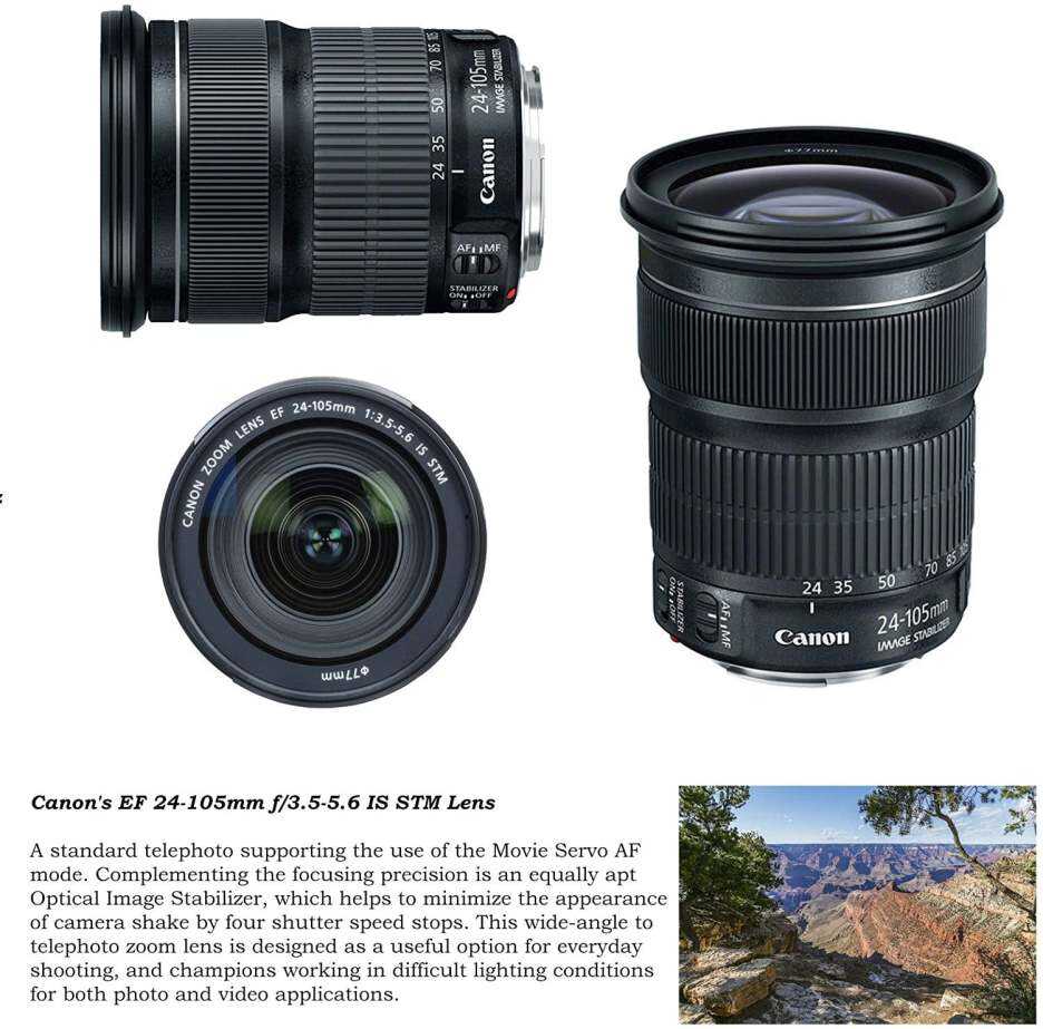 Pacote de cmera DSLR Canon EOS 5D Mark IV com lente STM de 24-105 mm