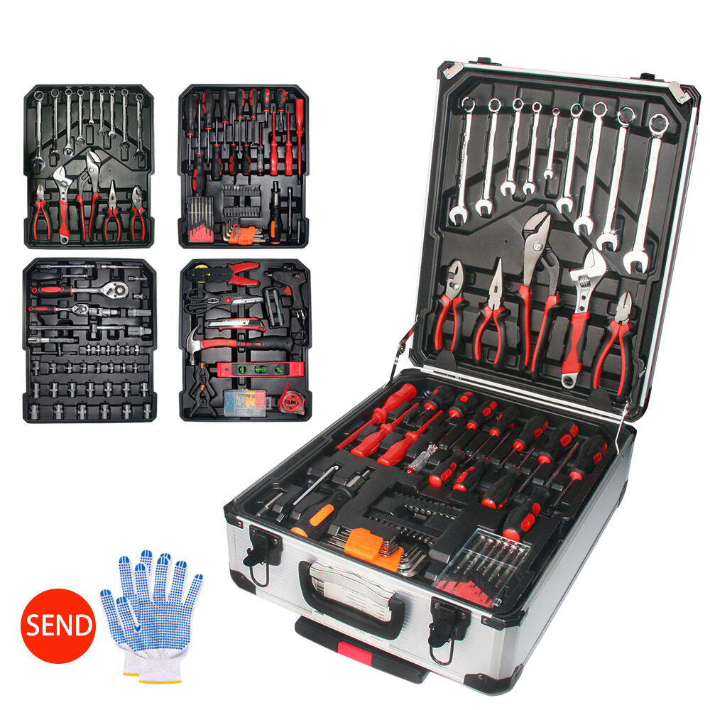 Kit de herramientas de mano caja de aluminio para reparación del hoga