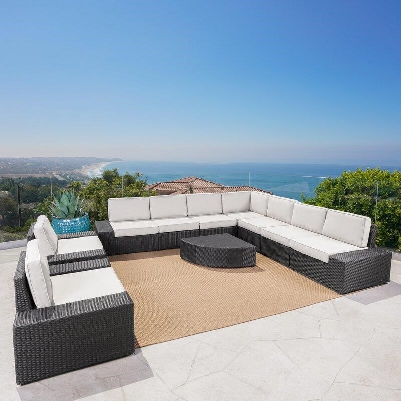 Grainne All Weather Wicker/Rattan 8 - Person Seating Group with Cushio