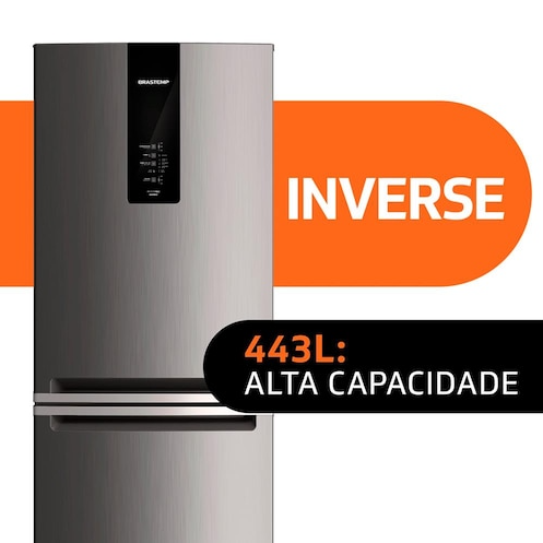 Geladeira Brastemp BRE57AK Frost Free com Turbo Ice Inverse - 443L