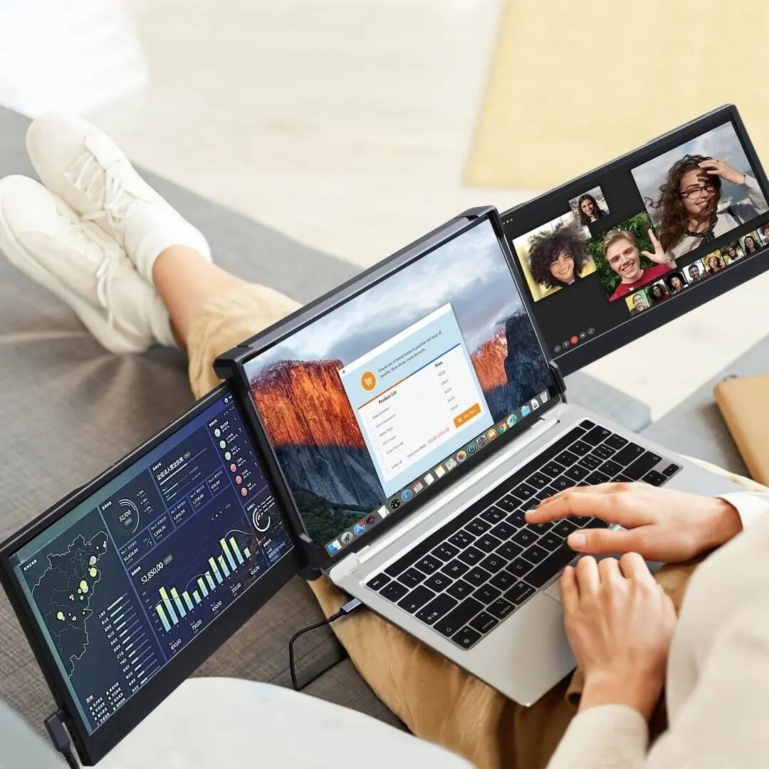 Limpar EstoqueExibio Portátil Tripla para Laptops!