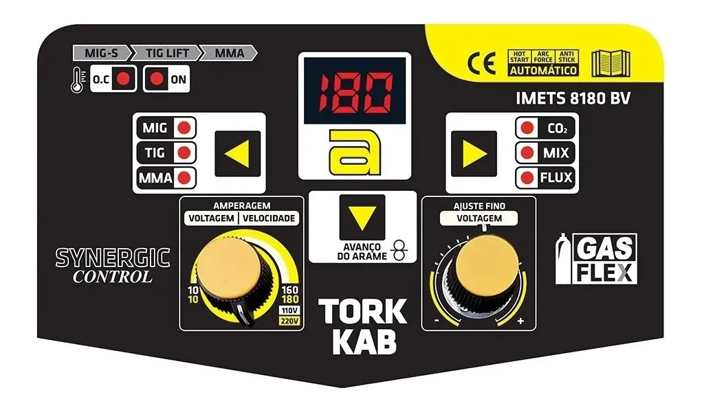 Tork Mig Mma Tig 180a 3 em 1 Soldador Inversor Bivolt