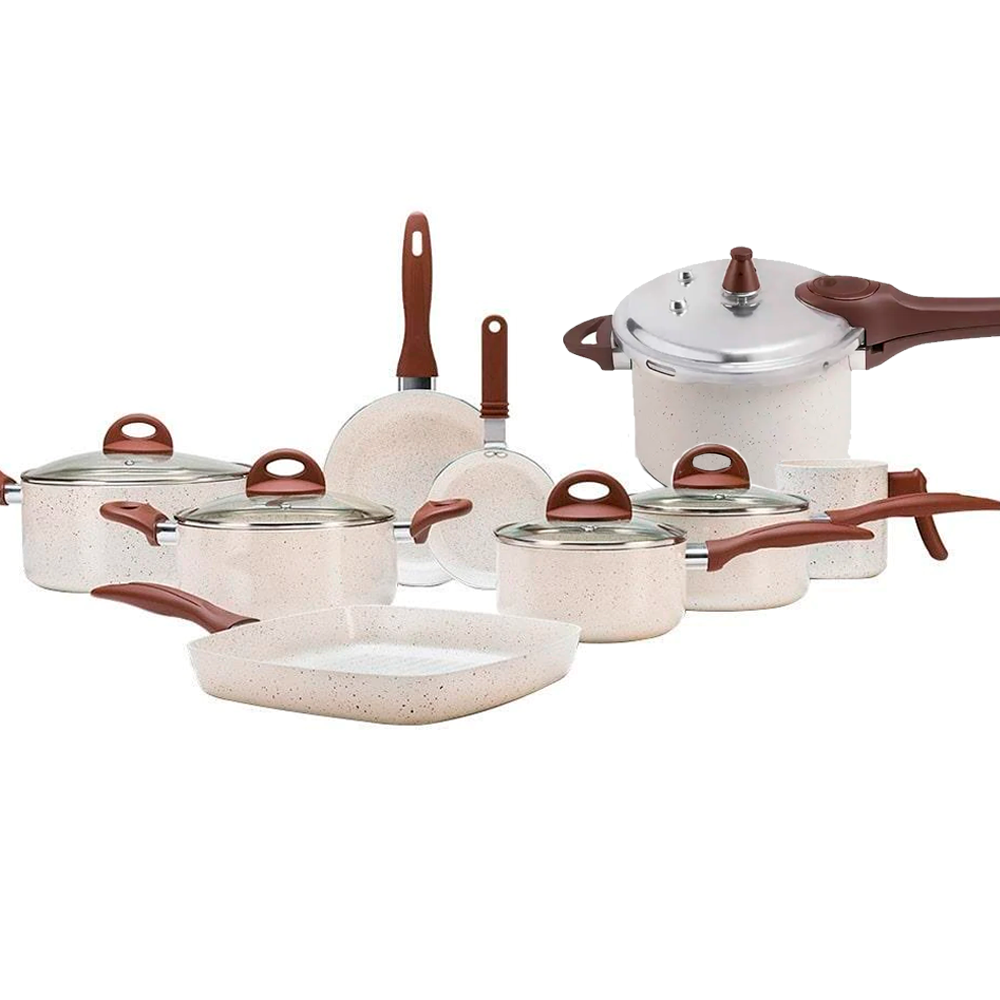 (Compre 5 Leve 22) Conjunto de 22 Panelas Brinox Ceramic Premium Smart