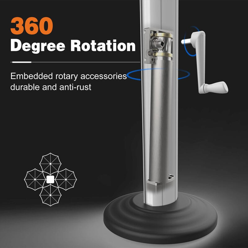 Guarda-sol de luxo quadrado duplo suspenso com luz solar LED