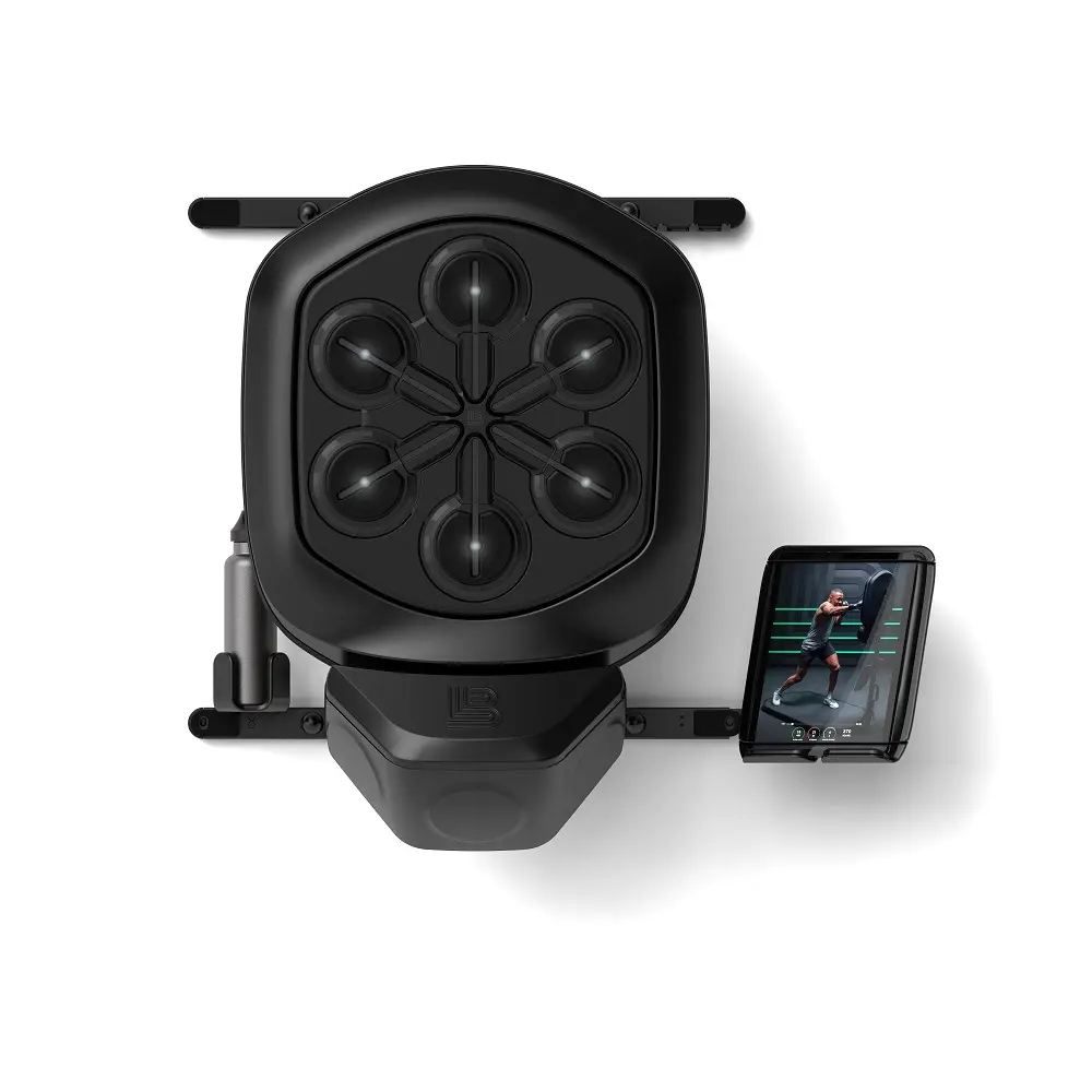 Treino de boxe montado na parede