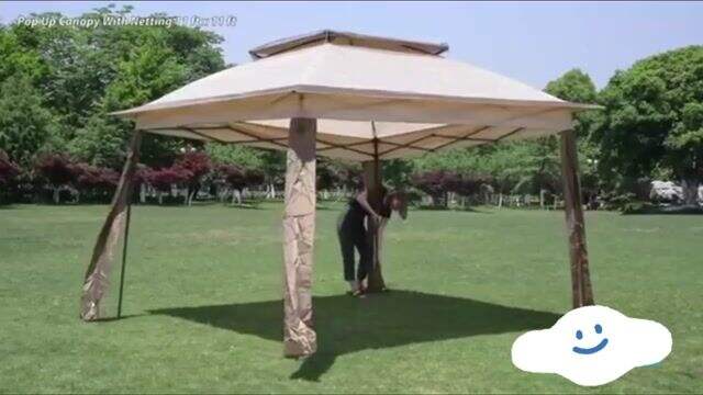 11x11 Pop-Up Instant Gazebo Tent with Mosquito Netting Outdoor Canopy