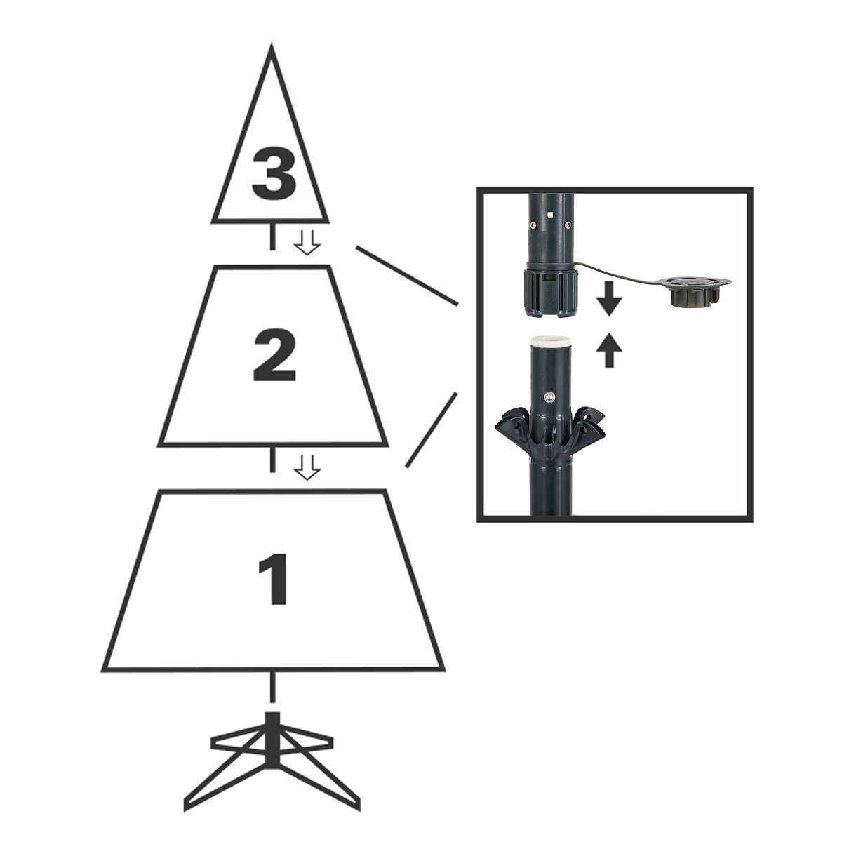 rvore de Natal artificial de micro LED radiante pré-iluminada de 7,