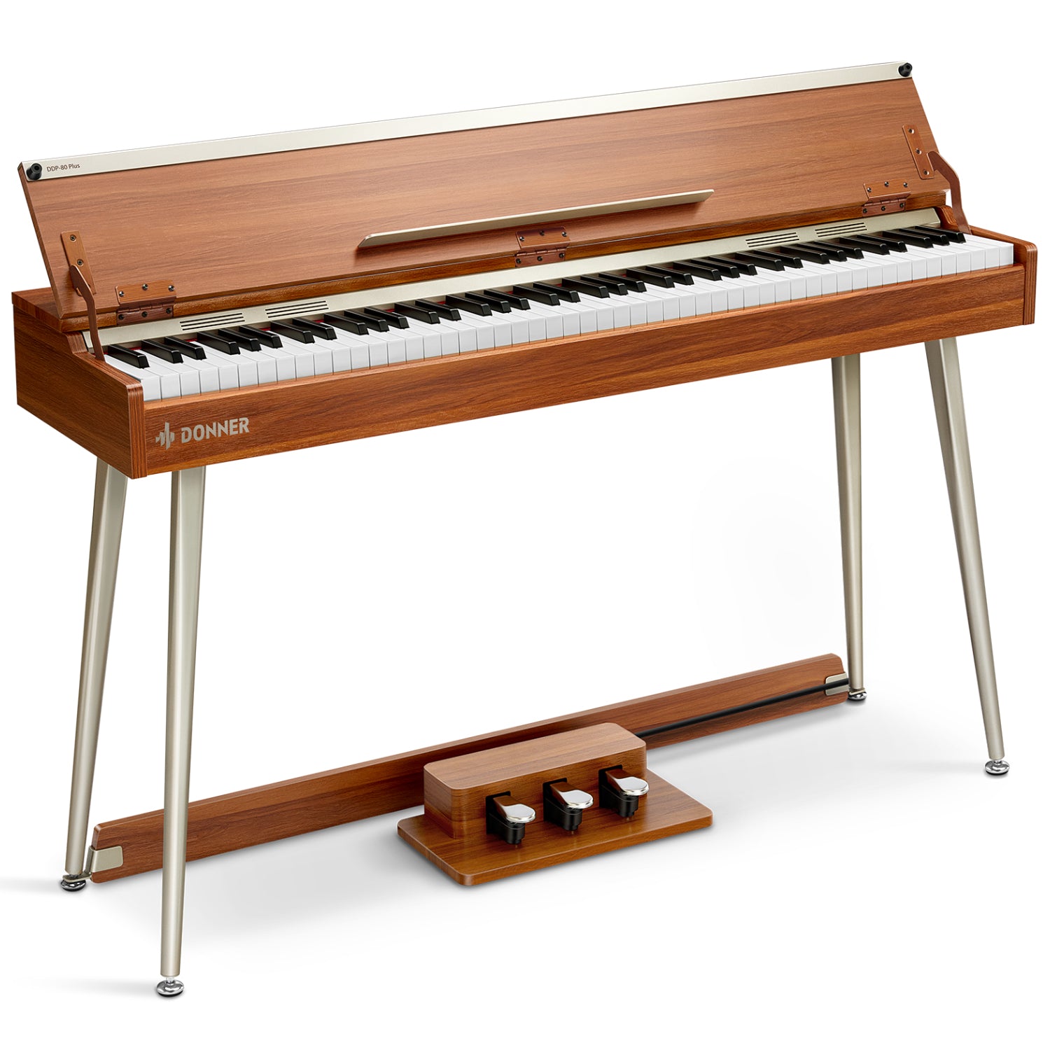 Donner DDP-80 PLUS 88 Key Weighted Wooden Upright Digital Piano with S