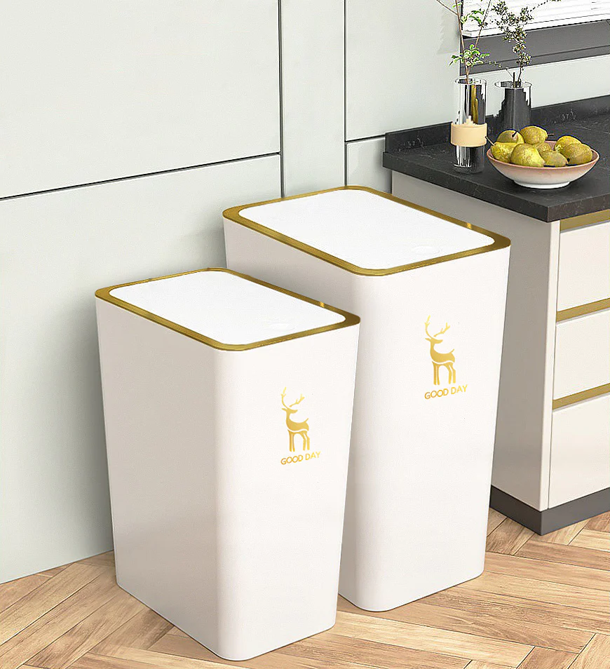 Lata de Lixo de Alta Capacidade com Tampa Tipo Prensa