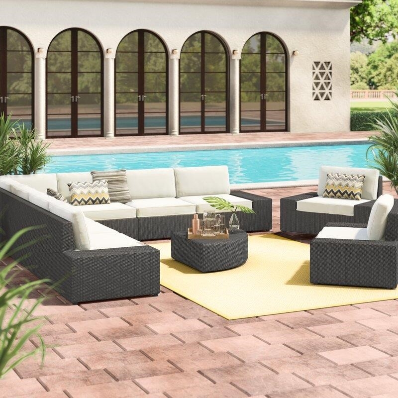 Grainne All Weather Wicker/Rattan 8 - Person Seating Group with Cushio