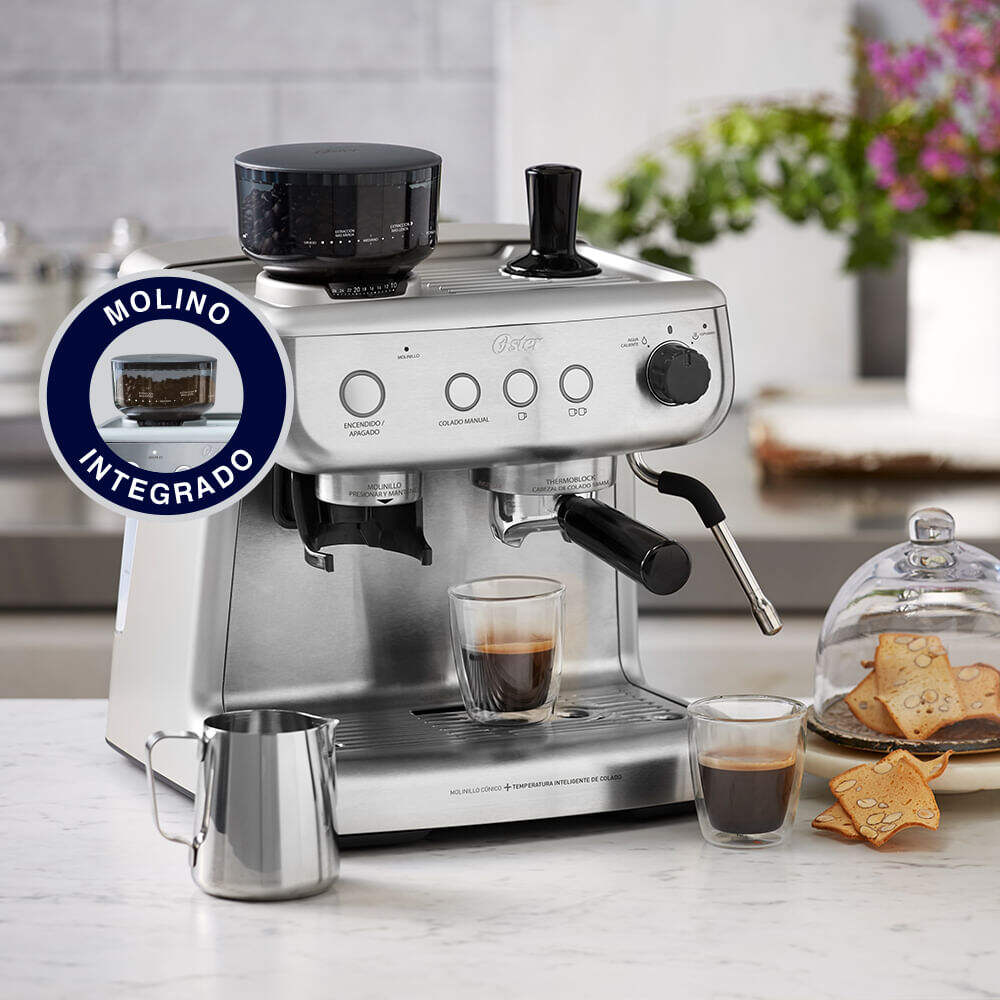 Cafetera espresso Oster Perfect Brew 15 bar molinillo incorporado BV
