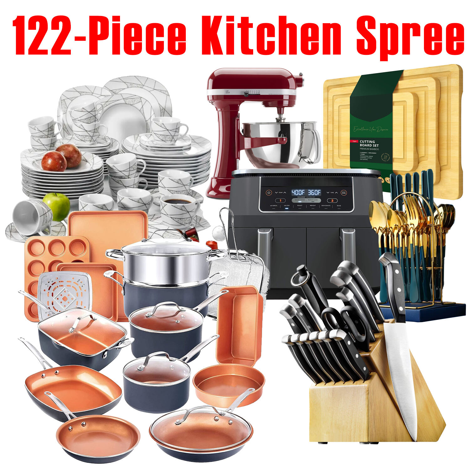 Limited-time Promotion, 122-piece Kitchen Spree, Meeting All The Needs