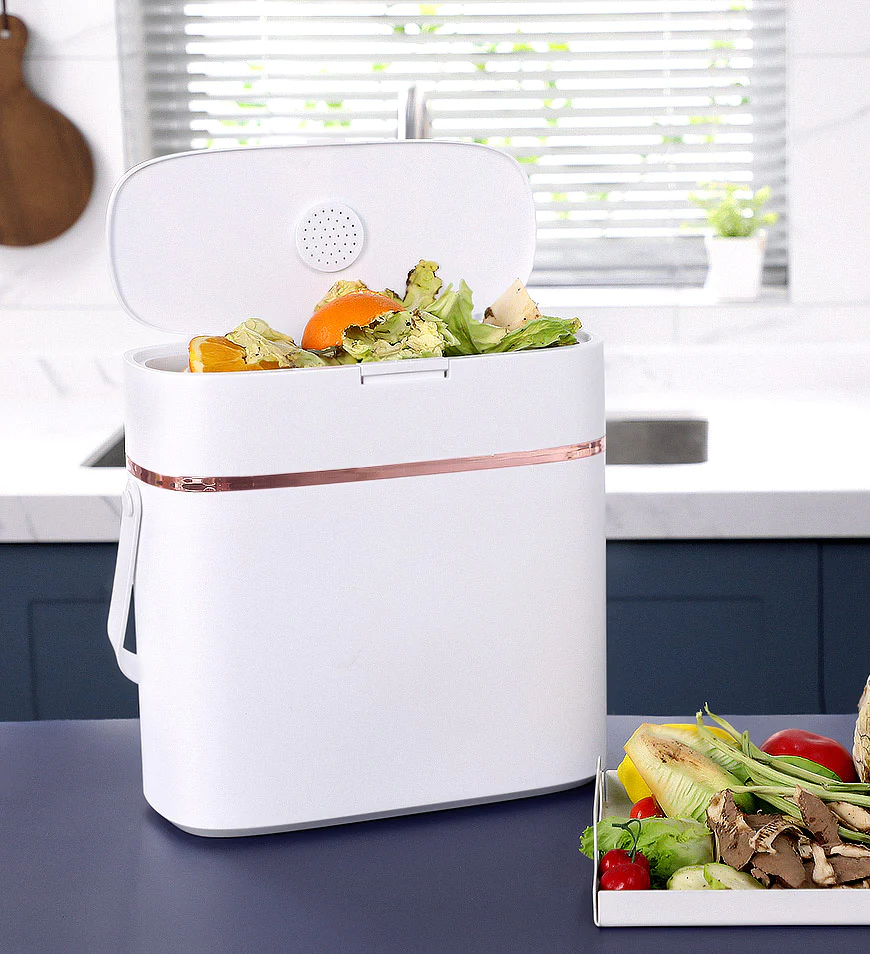 Recipiente de compostagem de bancada de cozinha com Aromaterapia