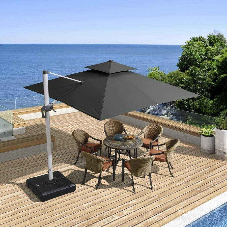 Guarda-chuva LED movido a energia solar para pátio