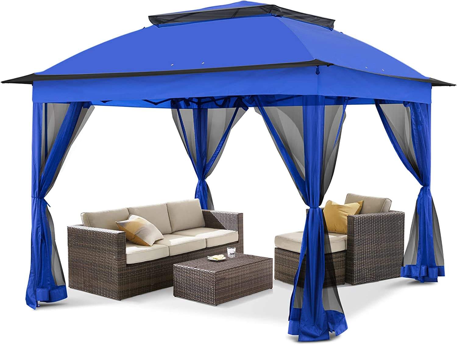 11x11 Pop-Up Instant Gazebo Tent with Mosquito Netting Outdoor Canopy