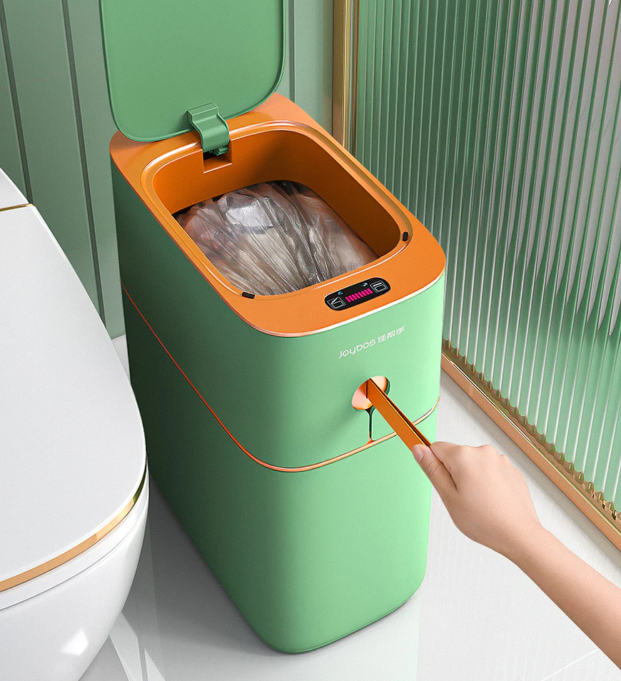 Lata de lixo com sensor de movimento à prova d'água com tampa