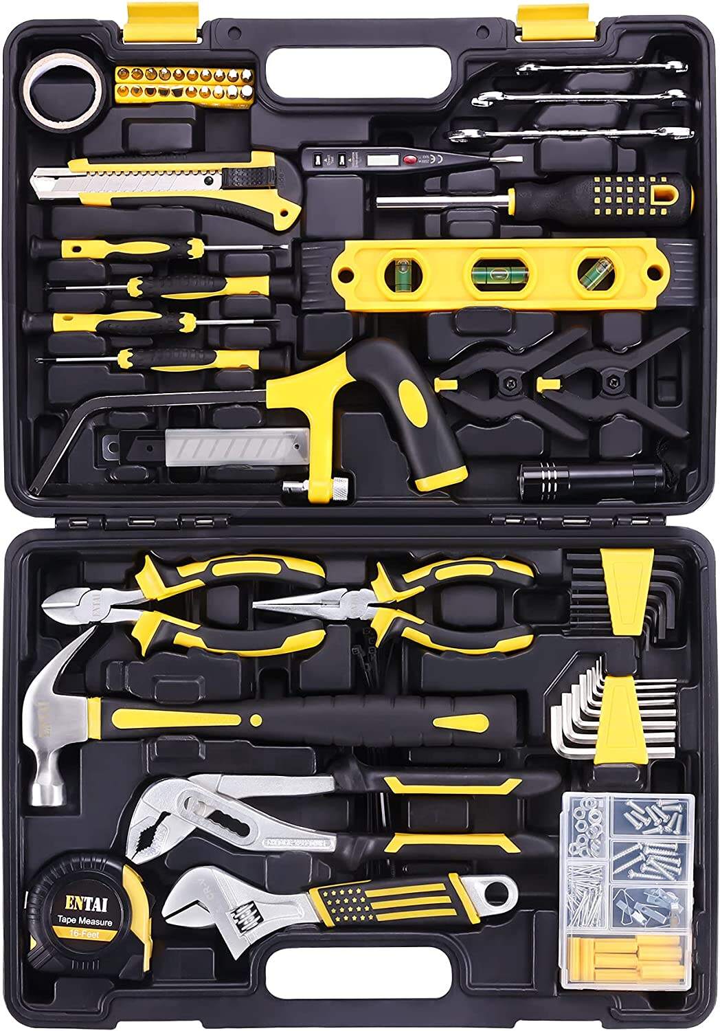 .218-Piece Tool Kit for Home, General Household Hand Tool Set with Sol