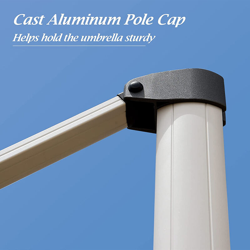 Guarda-sol de luxo quadrado duplo suspenso com luz solar LED