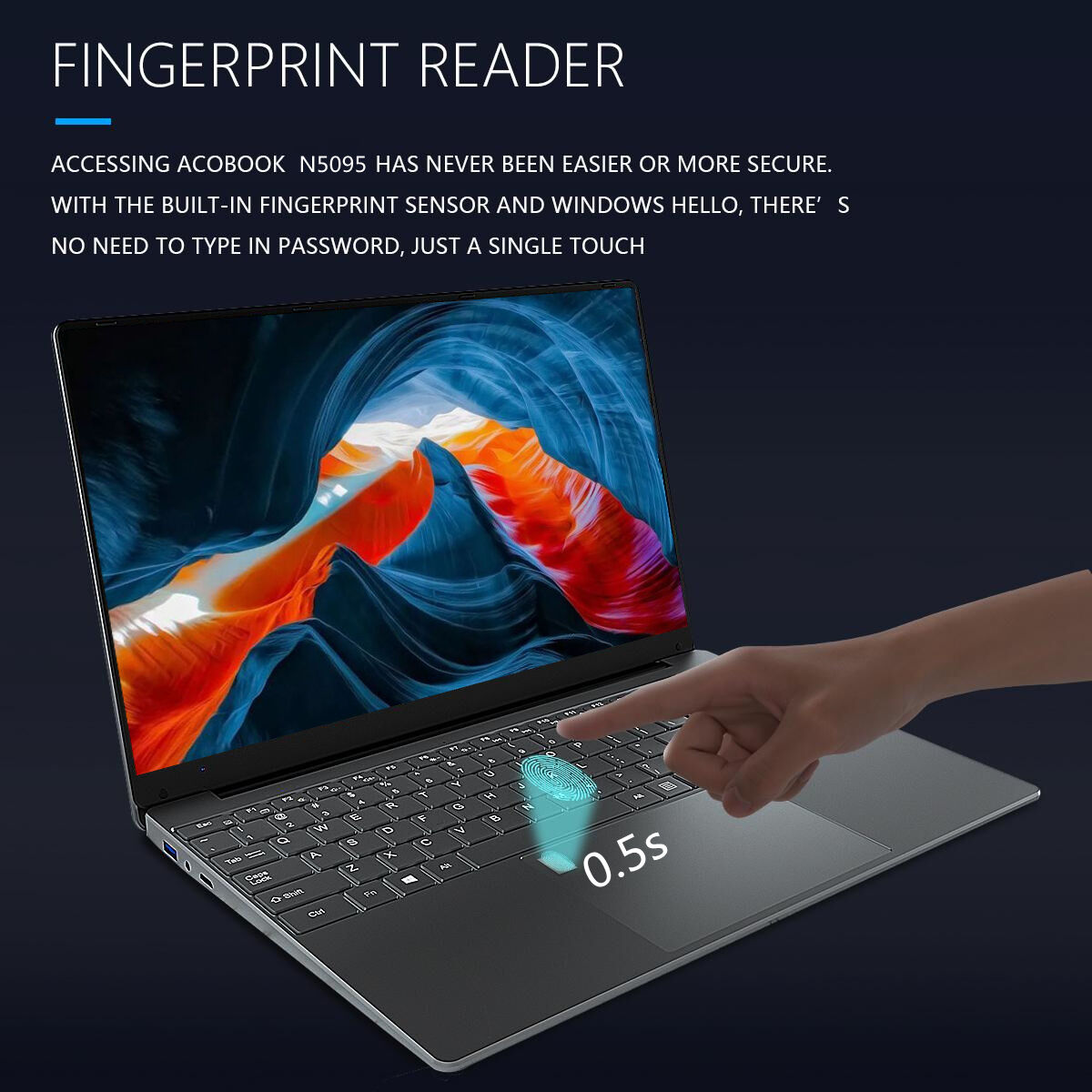 Arranque de huellas dactilares intel n5095 windows 10 11 ram 16 gb rom