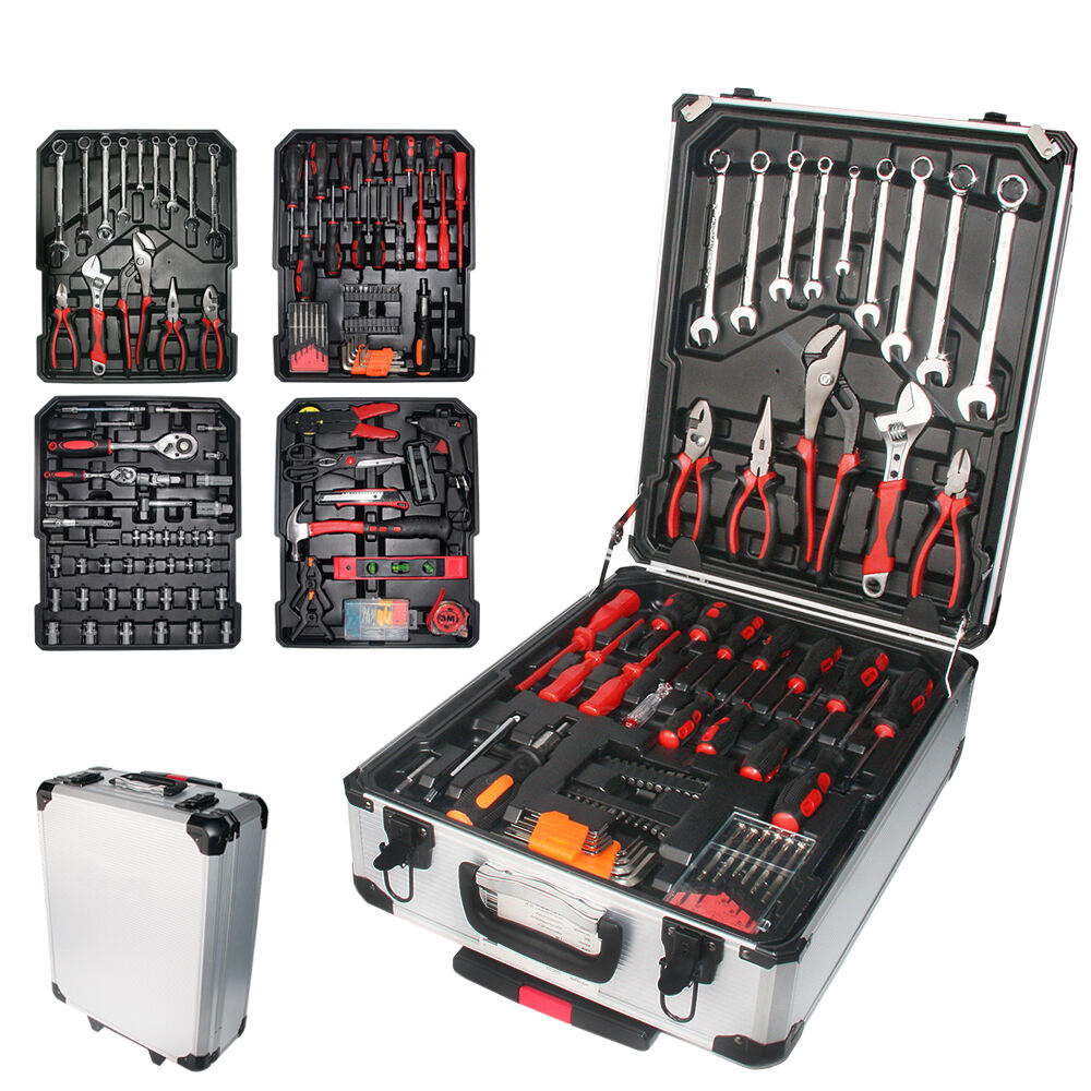 Kit de herramientas de mano caja de aluminio para reparación del hoga