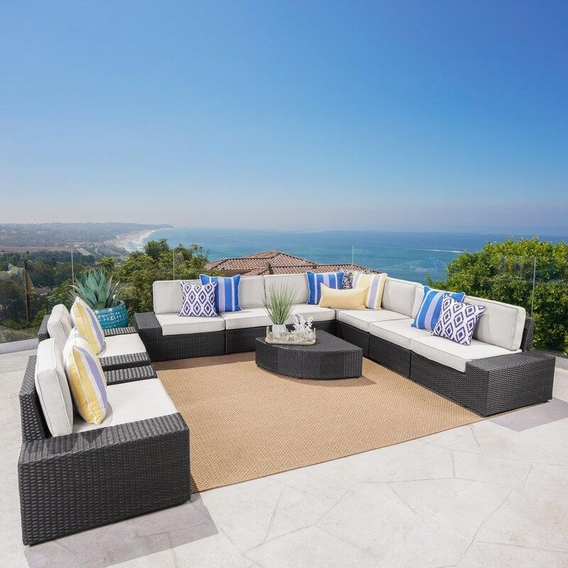 Grainne All Weather Wicker/Rattan 8 - Person Seating Group with Cushio