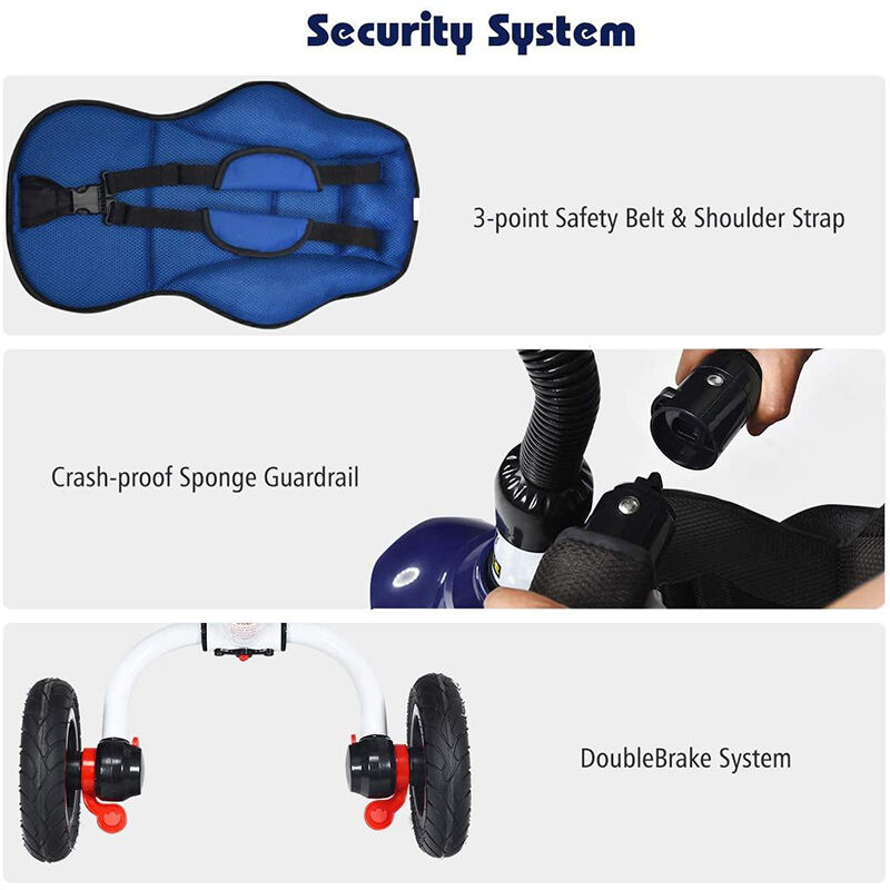 Carrinho de passeio dobrável 6 em 1, bicicleta de aprendizagem com gu