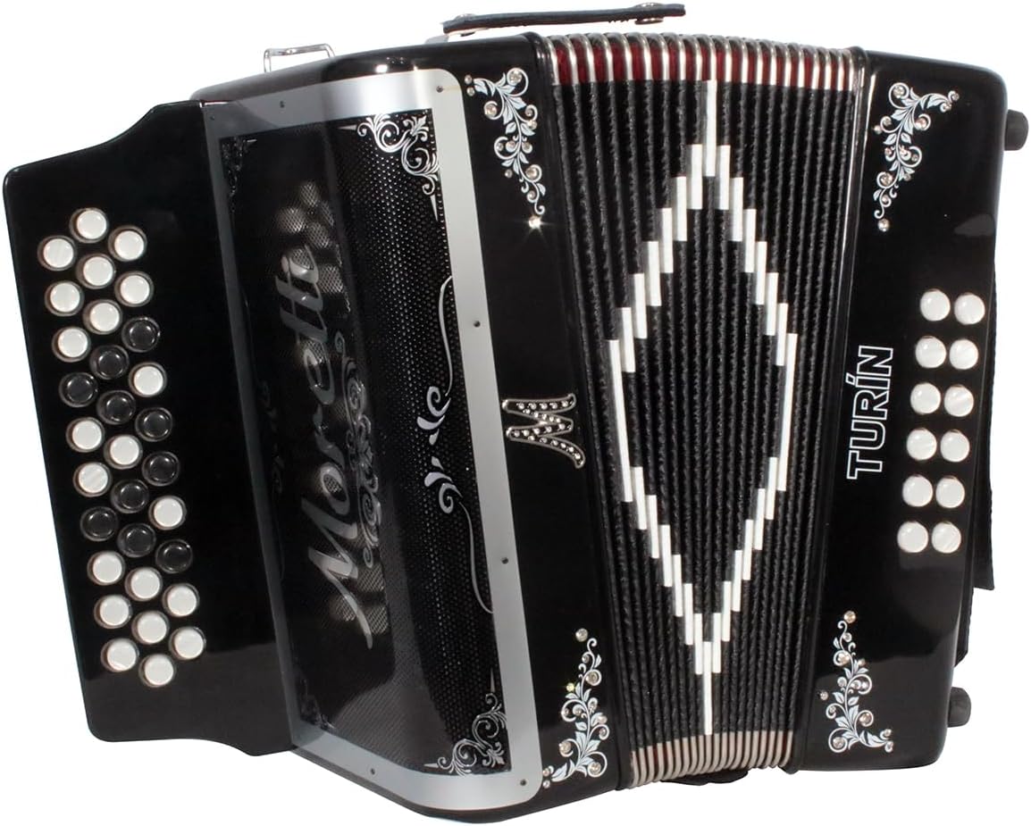 Moretti GCF Acordeon de Botones Turin, Negro