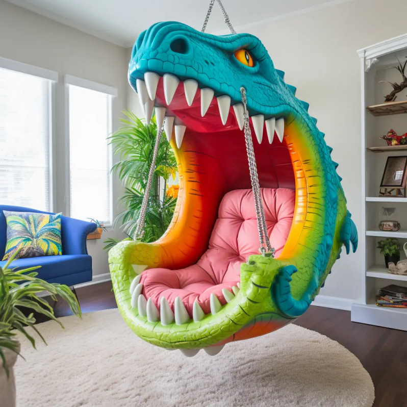 🦖 Sillón colgante de dinosaurio
