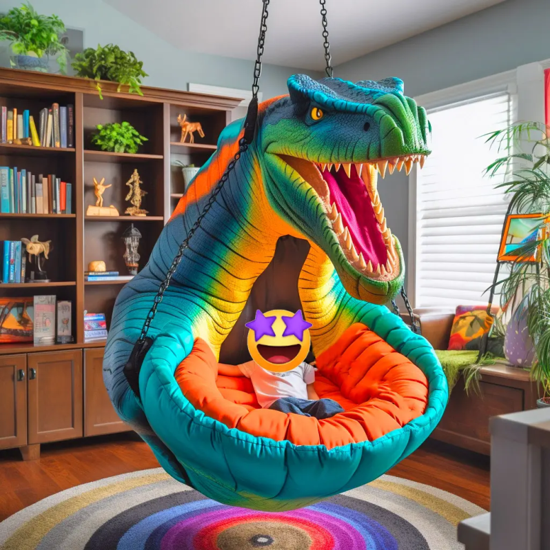 🦖 Sillón colgante de dinosaurio