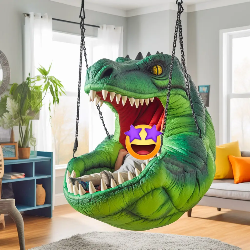 🦖 Sillón colgante de dinosaurio