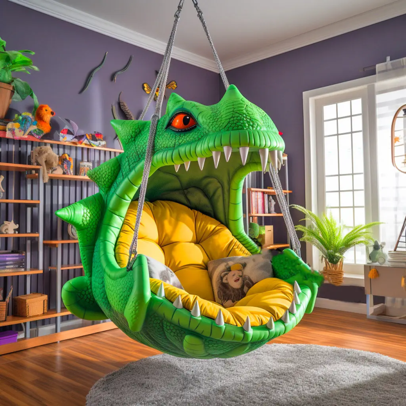 🦖 Sillón colgante de dinosaurio