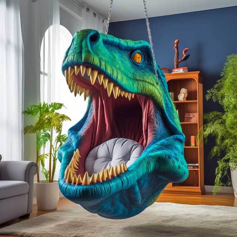 🦖 Sillón colgante de dinosaurio