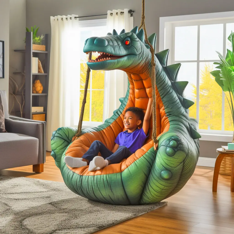 🦖 Sillón colgante de dinosaurio