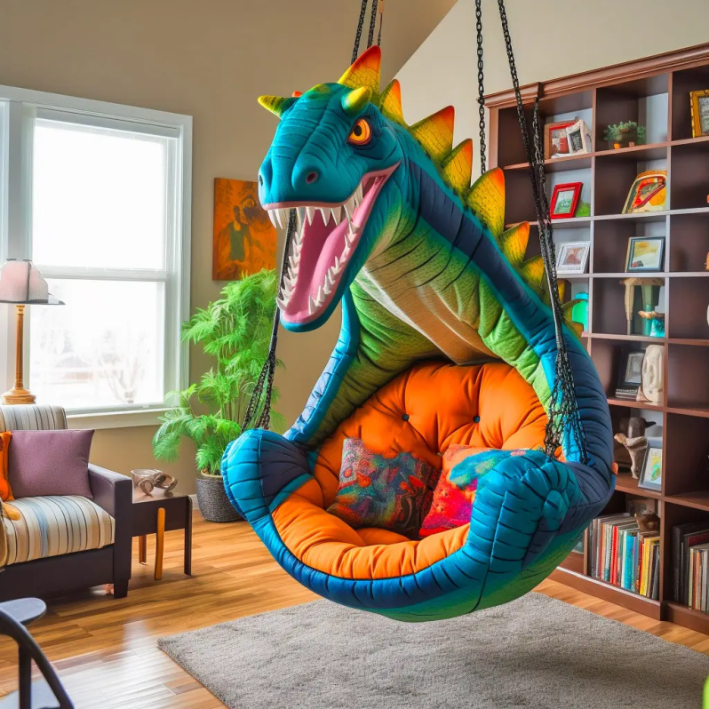 🦖 Sillón colgante de dinosaurio