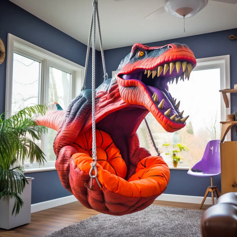 🦖 Sillón colgante de dinosaurio