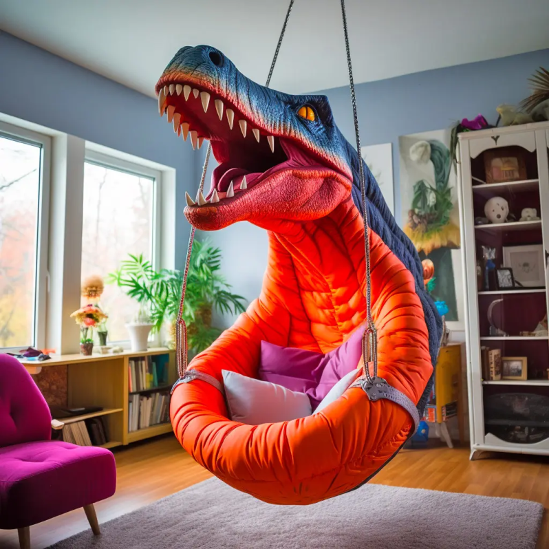 🦖 Sillón colgante de dinosaurio