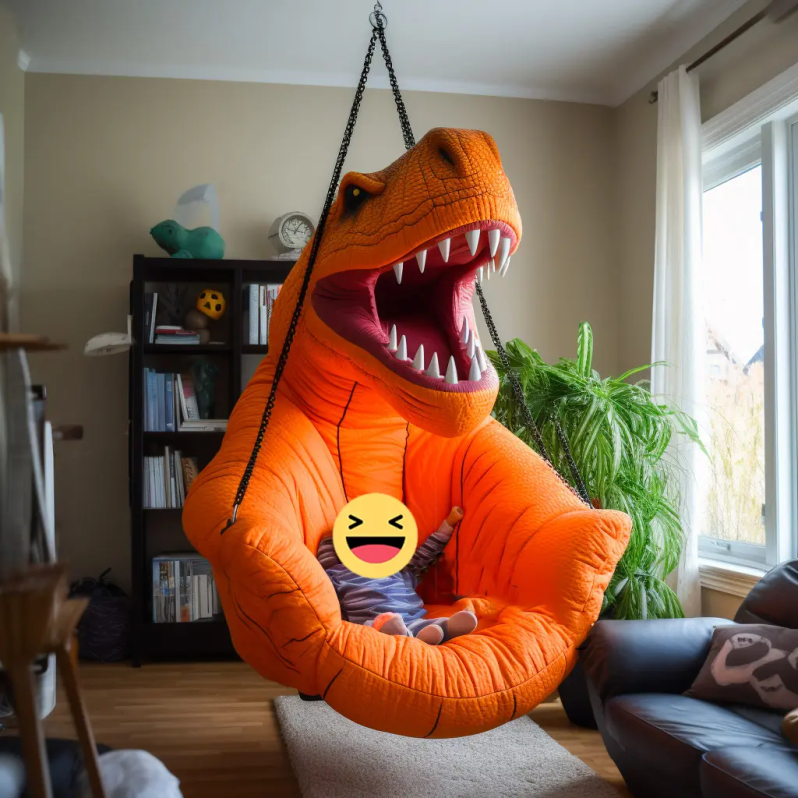🦖 Sillón colgante de dinosaurio