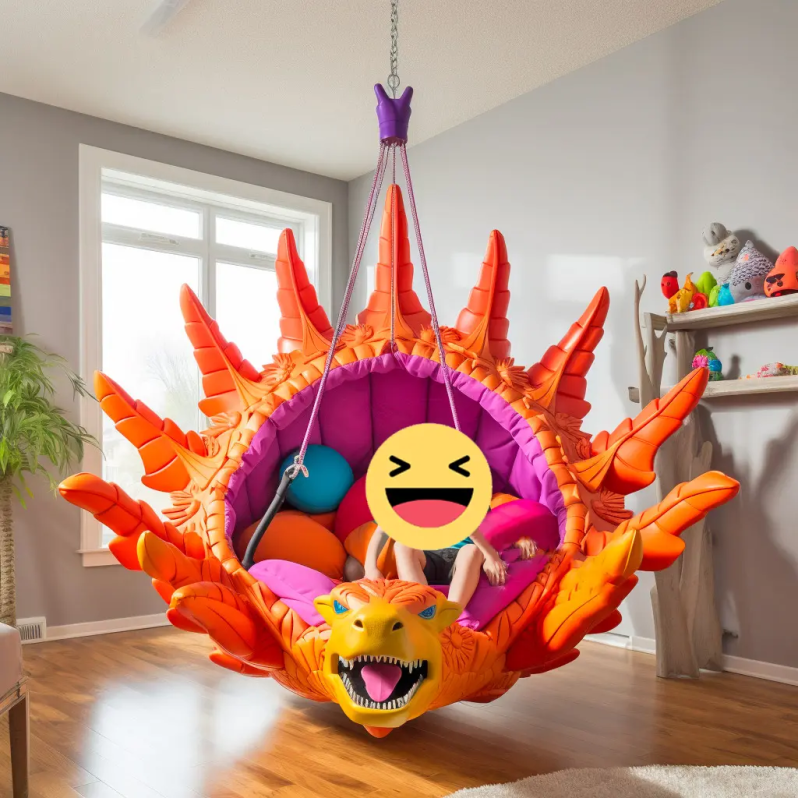 🦖 Sillón colgante de dinosaurio