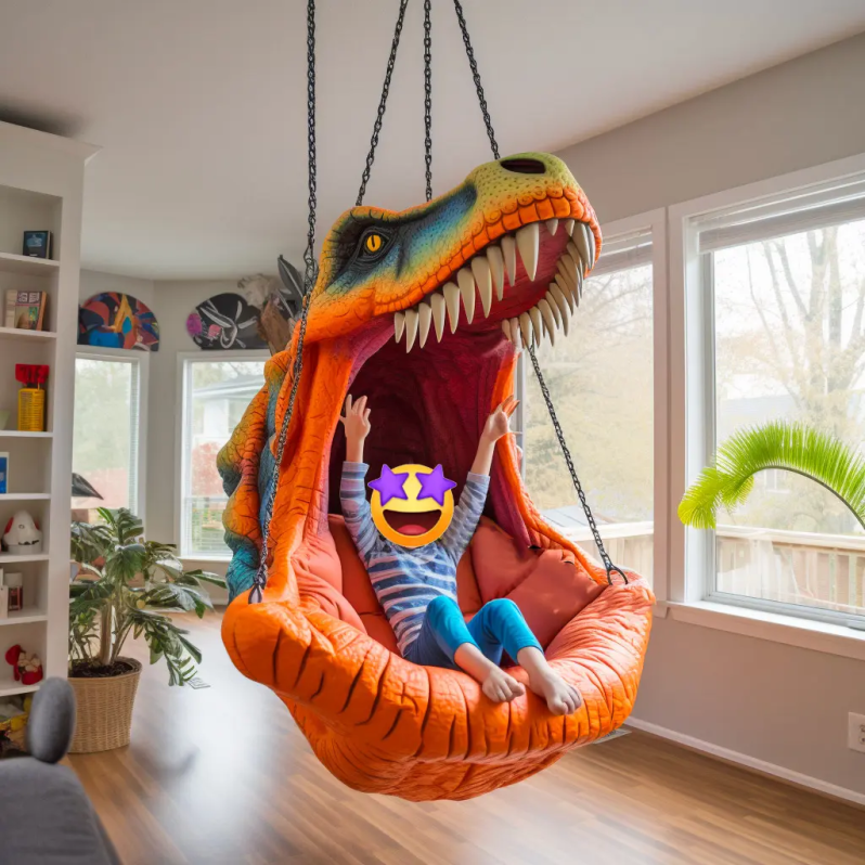 🦖 Sillón colgante de dinosaurio