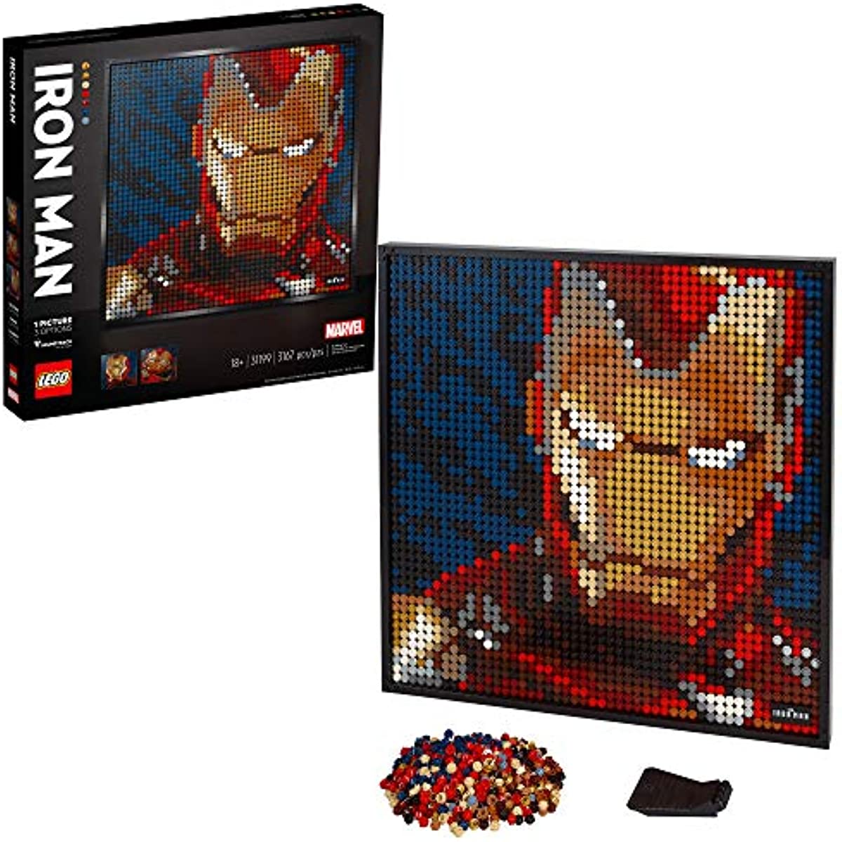 LEGO Art Marvel Studios Iron Man 31199 Building Kit for Adults; A Creative Wall Art Set Featuring Iron Man That Makes an Awesome Gift (3,167 Pieces)