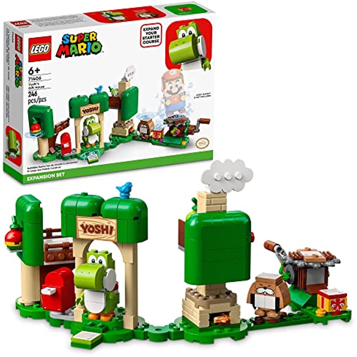 LEGO Super Mario Yoshi’s Gift House Expansion Set 71406 Building Toy Set for Kids, Boys, and Girls Ages 6+ (246 Pieces)