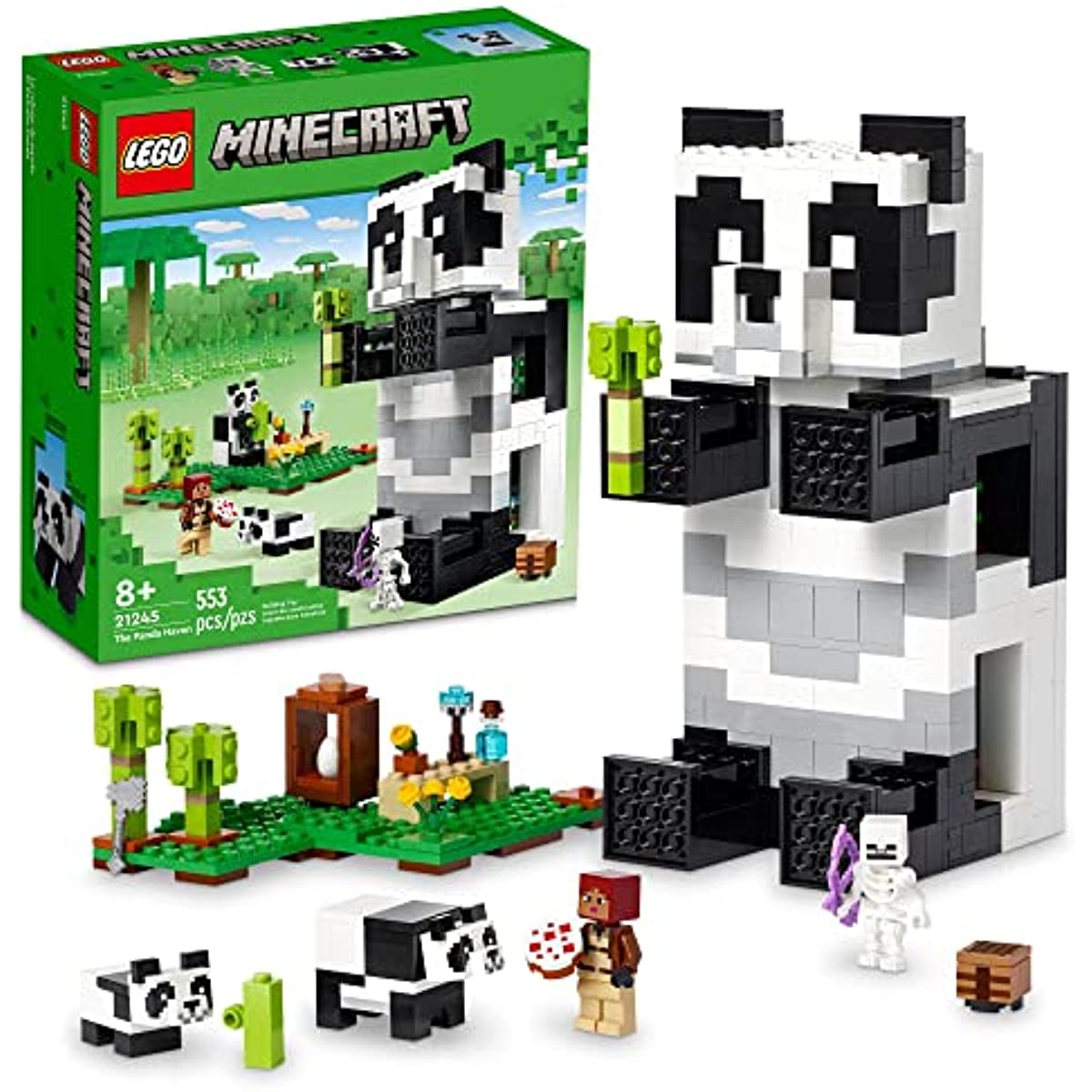 LEGO Minecraft The Panda Haven 21245, Movable Toy House with Baby Pandas Animal Figures, Toys for Kids, Boys and Girls Ages 8 Plus, Gift Idea