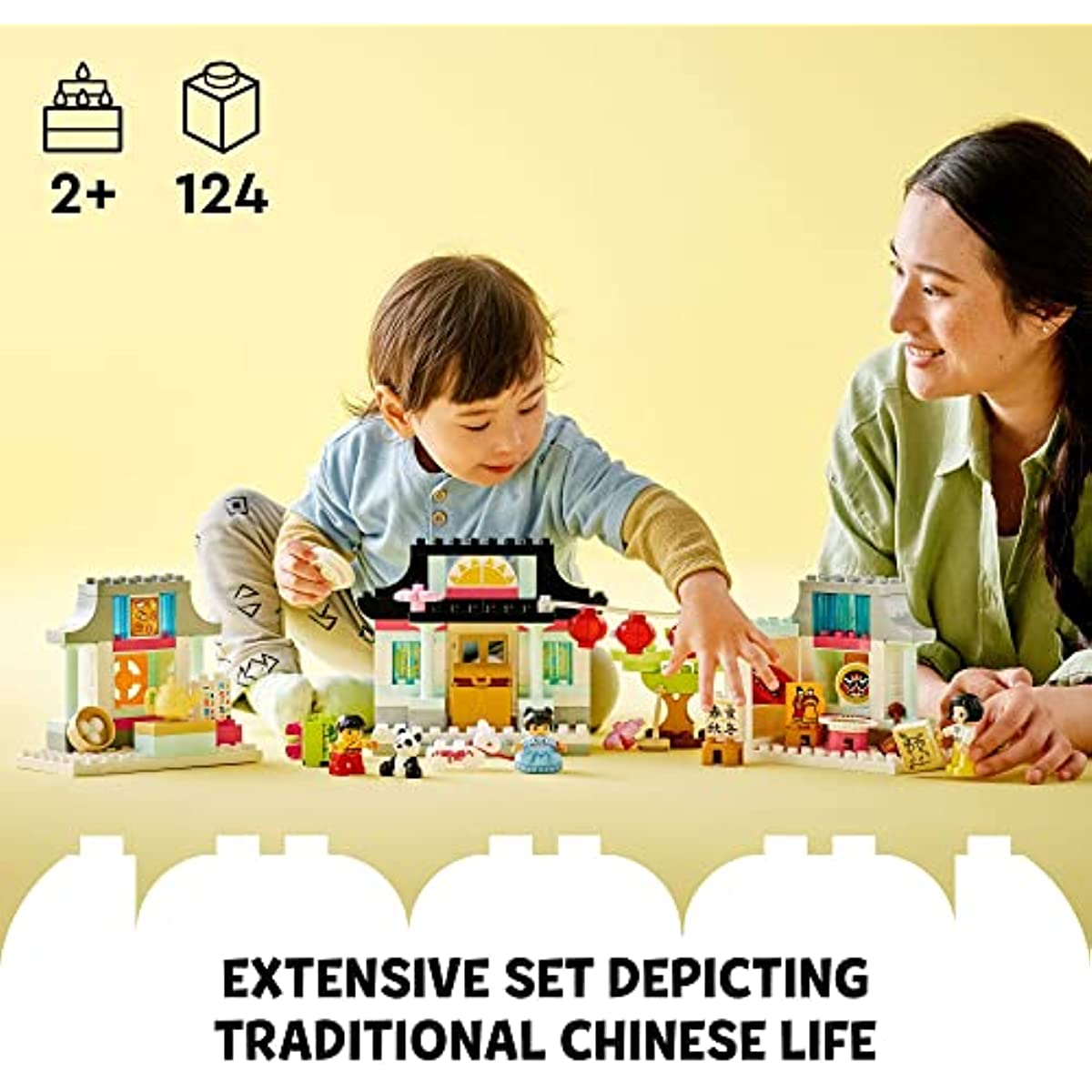 LEGO DUPLO Learn About Chinese Culture 10411 Bricks Set with Toy Panda and Family Figures, Educational Learning Toys for Toddlers Age 2 Plus Years Old