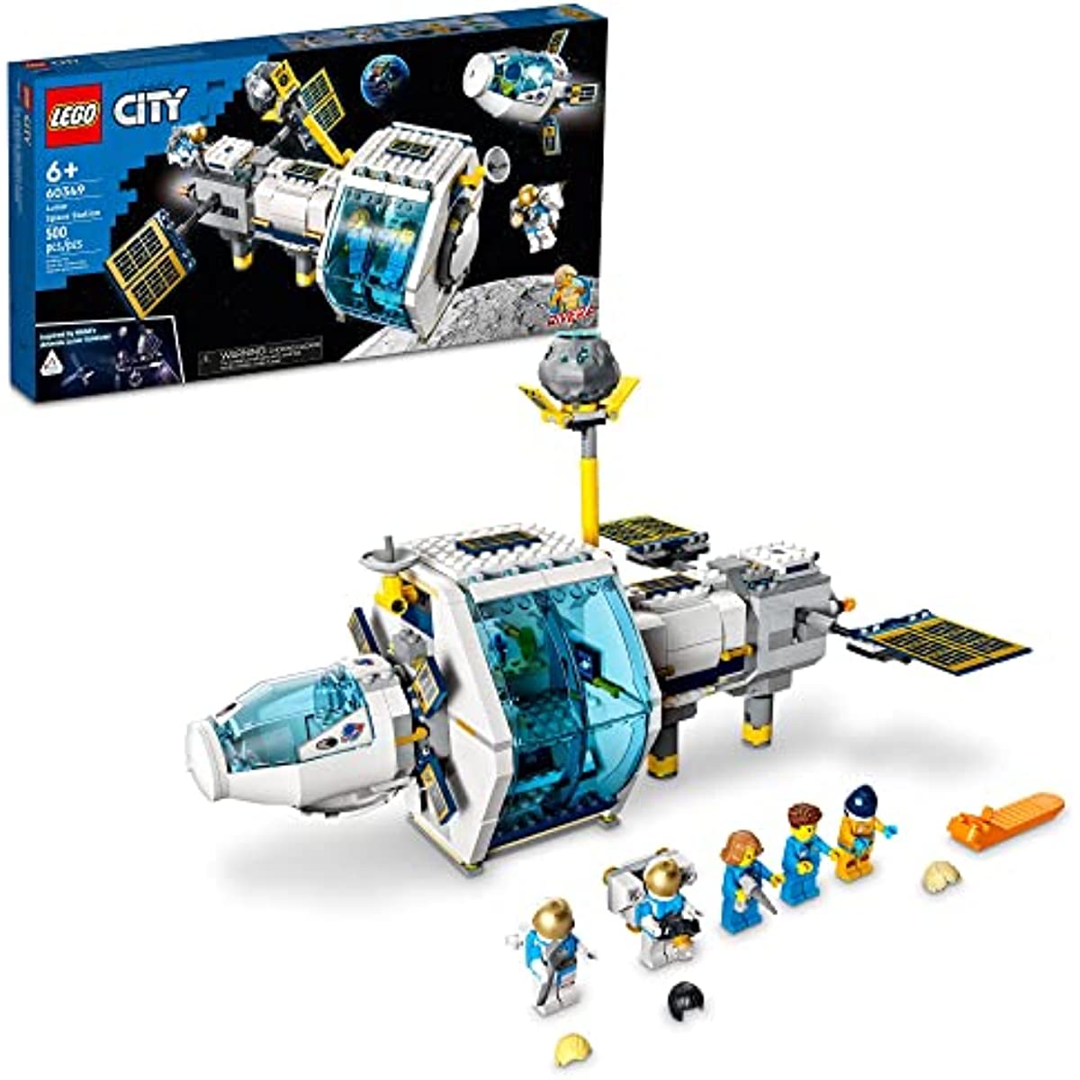 LEGO City Lunar Space Station 60349 Building Toy Set for Kids, Boys and Girls Ages 6+ (500 Pieces)