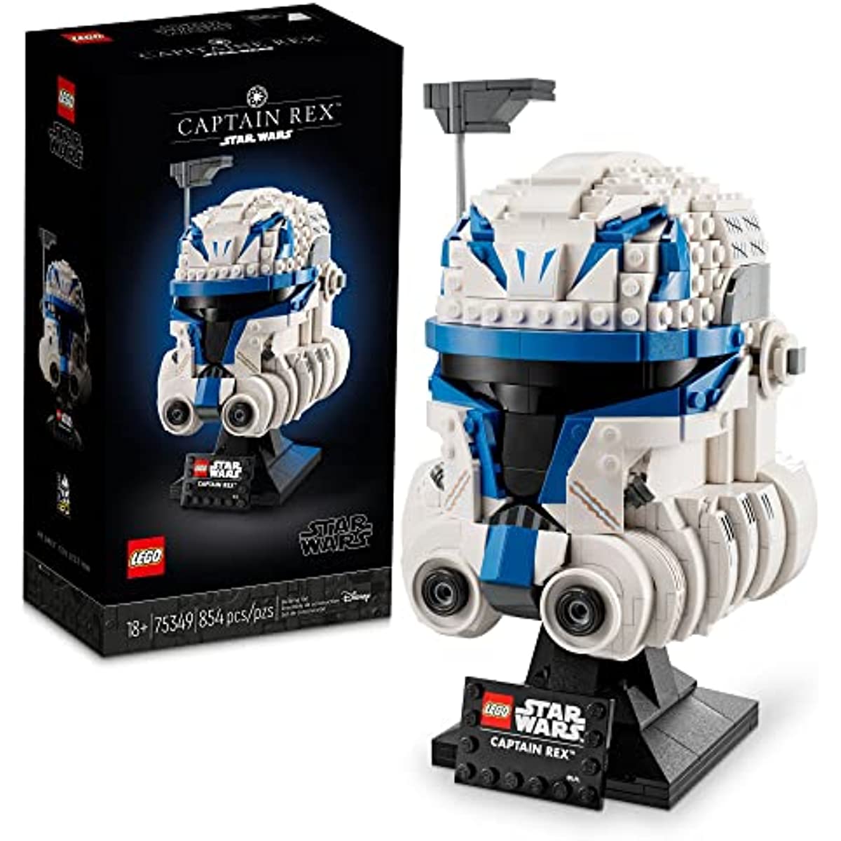 LEGO Star Wars Captain Rex Helmet Set 75349, The Clone Wars Collectible for Adults, 2023 Series Model Collection, Memorabilia Gift Idea