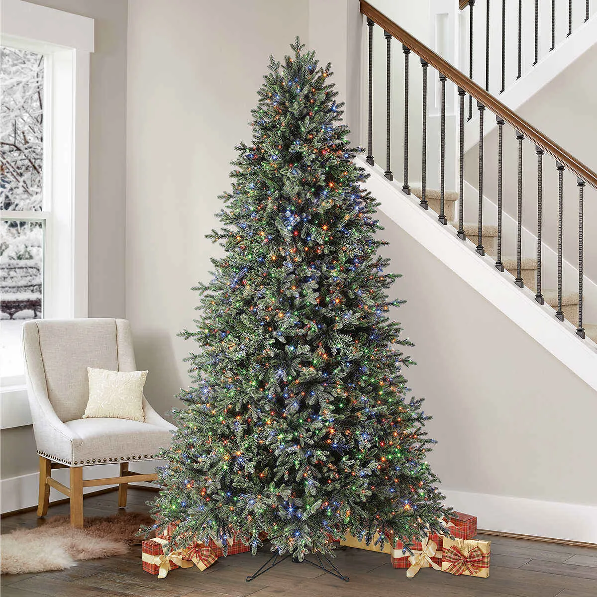 Árvore de Natal artificial de micro LED radiante pré-iluminada de 7.5 pés