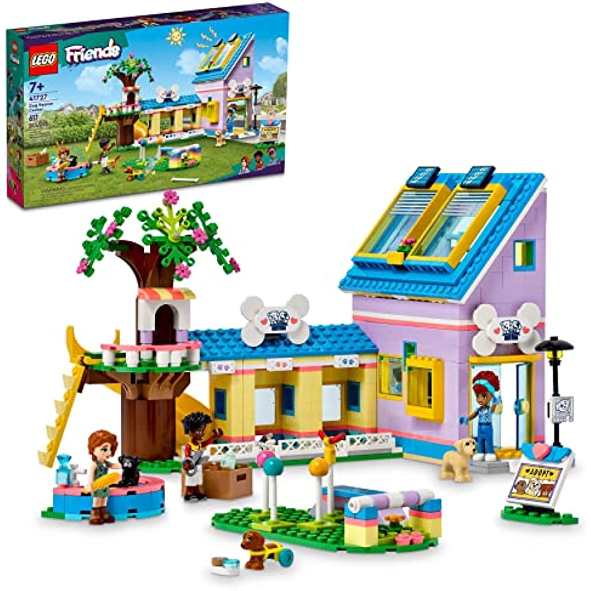 LEGO Friends Dog Rescue Centre 41727, Pet Animal Playset for Kids Ages 7 Plus Years Old with 2023 Series Characters Autumn and Zac Mini-Dolls, Toy Vet Set