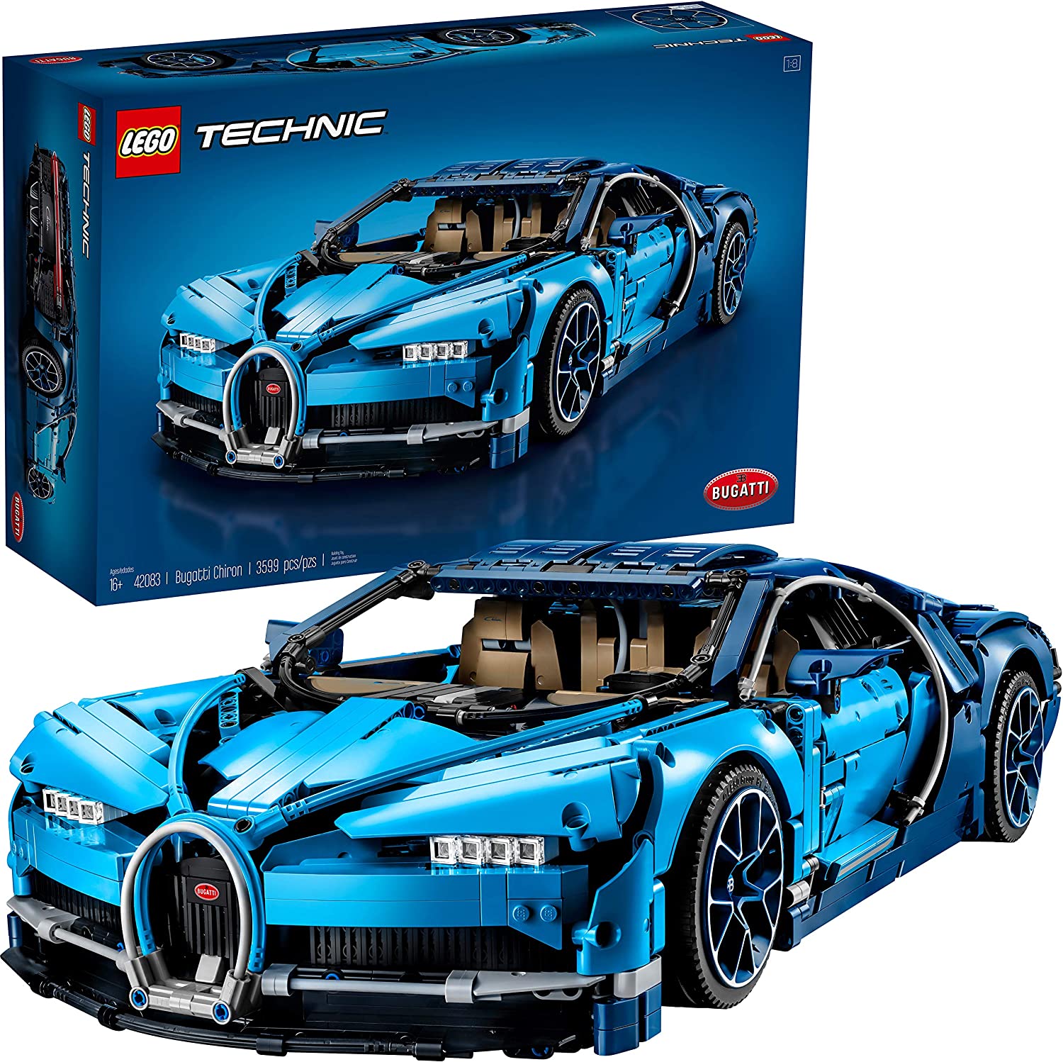 LEGO   Technic Bugatti Chiron 42083 Race Car Building Kit and Engineering Toy, Adult Collectible Sports Car with Scale Model Engine