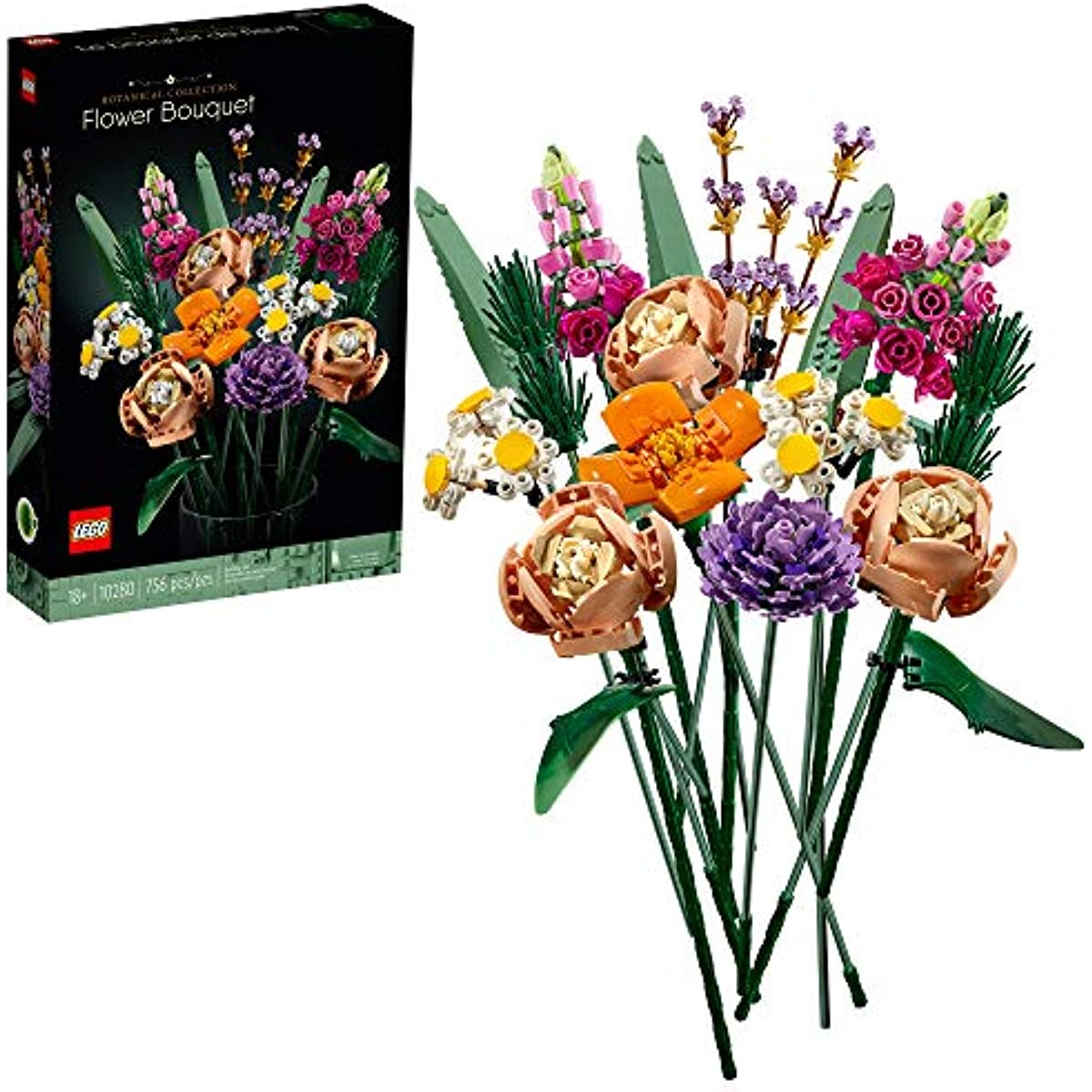 LEGO Icons Flower Bouquet 10280 Artificial Flowers, Set for Adults, Decorative Home Accessories, for Her and Him, Botanical Collection